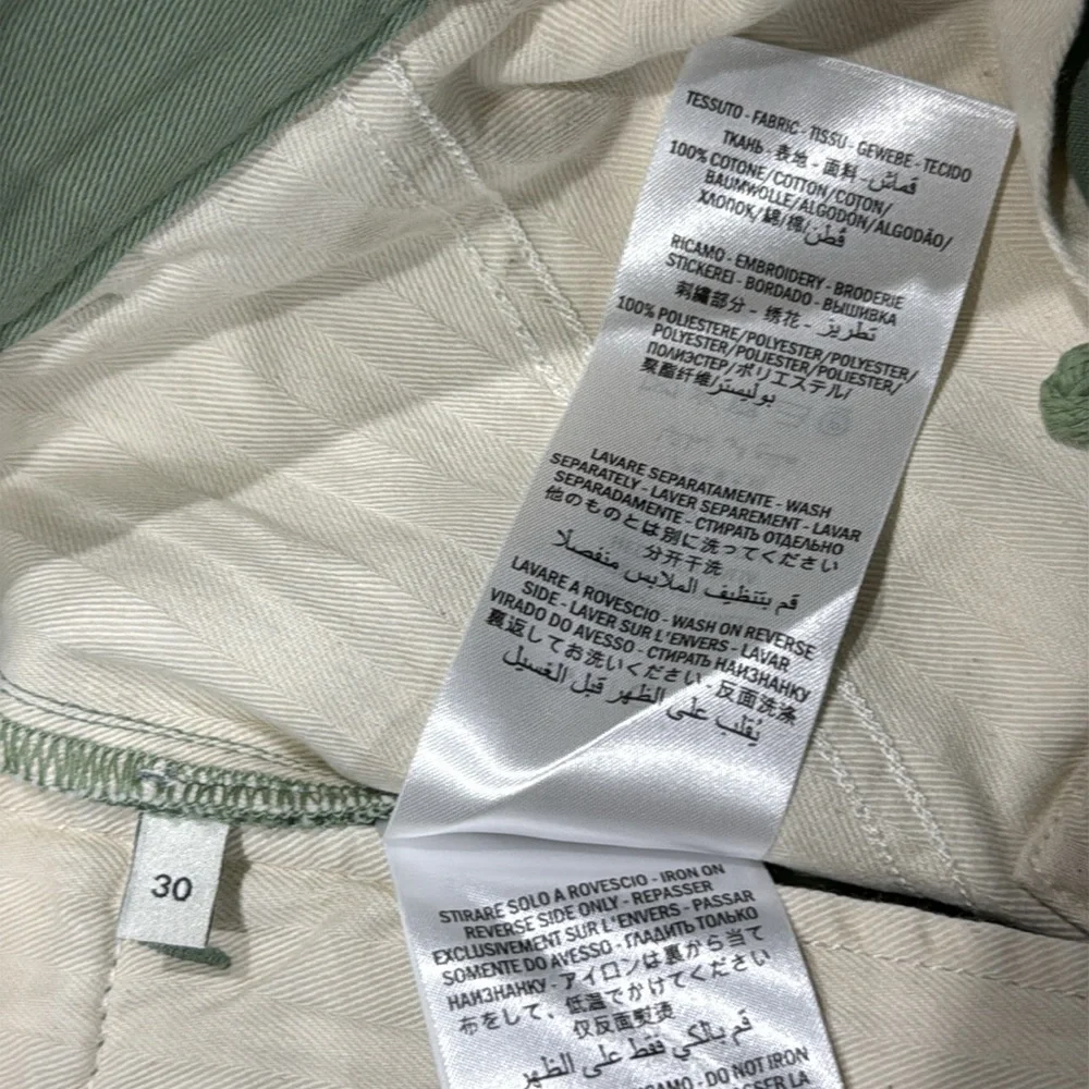 Gucci Green Cotton Embroidered Logo Pants Gucci Band - 30